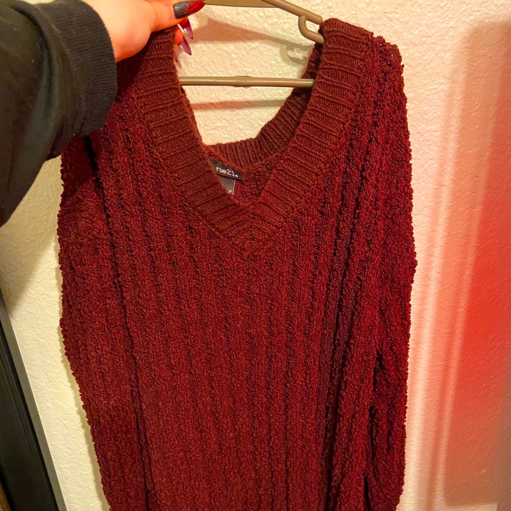 Red, Oversized Cozy Sweater